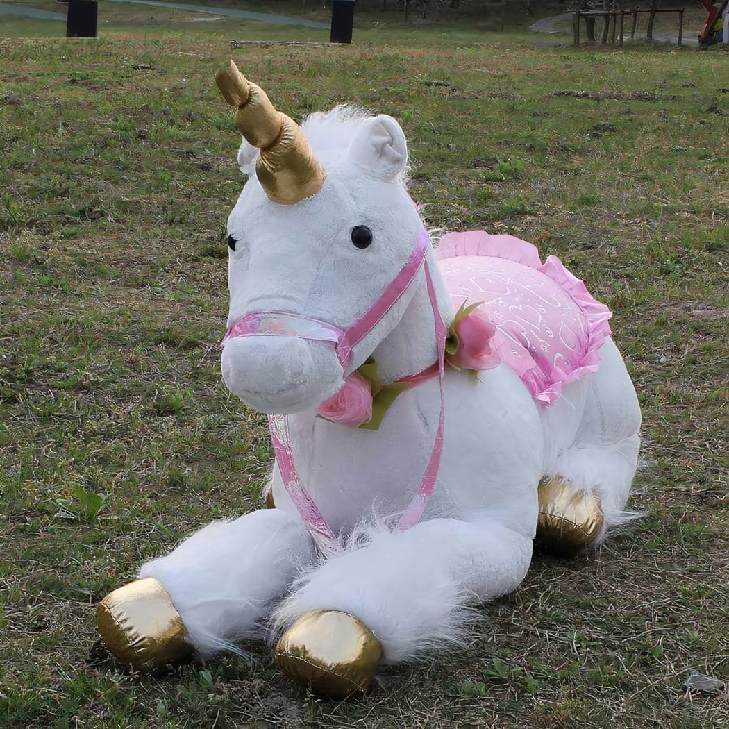 Large white horse unicorn plush • Magic Plush