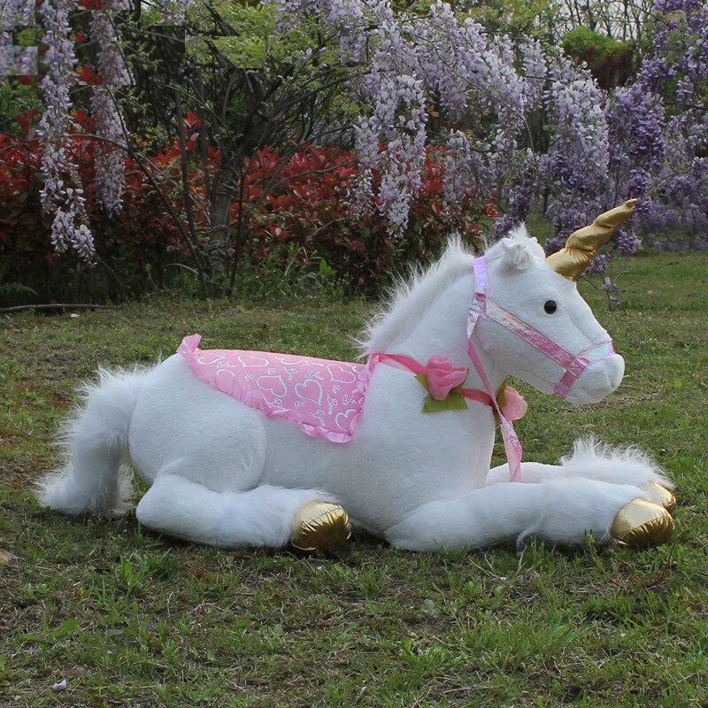 Large white horse unicorn plush • Magic Plush