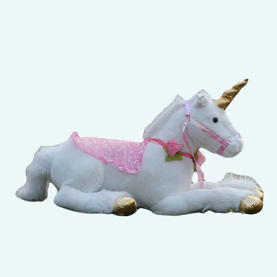 Large white horse unicorn plush • Magic Plush