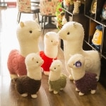 Alpaca Plush with Colorful Dress Alpaca Plush Animals a7796c561c033735a2eb6c: White|Brown|Pink|Red|Green|Violet