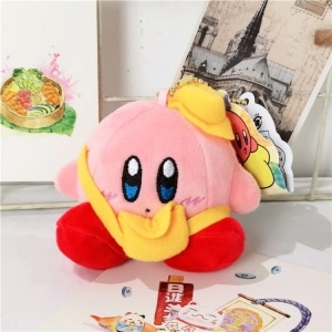 Kirby pink plush with yellow cap