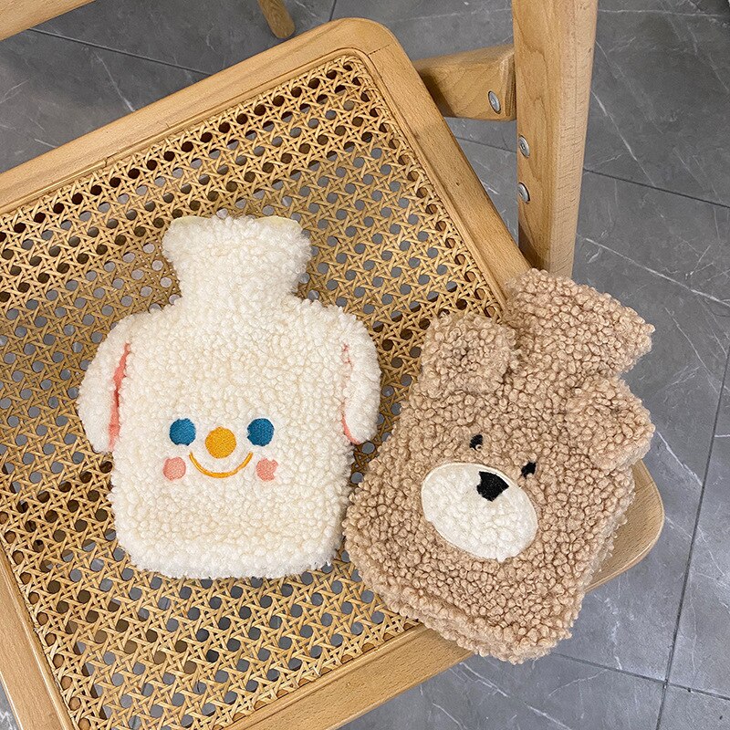 Sac d’eau chaude pour filles, couvre-mains en peluche, remplissage d’eau en caoutchouc, bouteille d’eau de 500ml, ventre chaud, hiver Uncategorized a7796c561c033735a2eb6c: Brown|WHITE