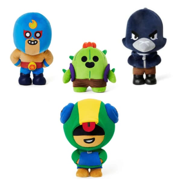 Mega Pack of plush Brawl Stars Leon + Spike + Crow + El Primo