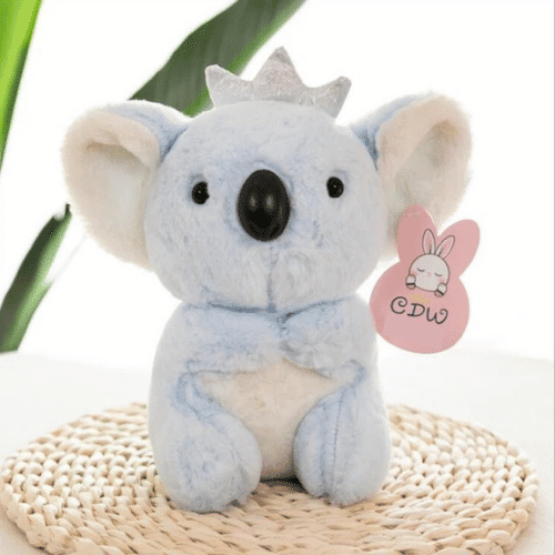 Koala plush with crown Koala plush animal a7796c561c033735a2eb6c: White|Blue|Grey|Pink