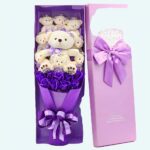 Flower bouquet teddy bear Valentine's Day Material: Cotton