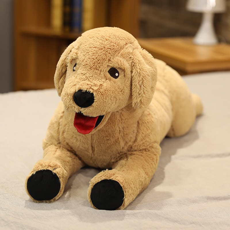Cuddly toy for children, cute dog, labrador puppy, soft doll, lying animal, pillow, toys, birthday present Plush Animals Dog Color: 75cm