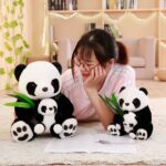 Mummy and baby panda plush toy Animal plush Panda Material: Cotton