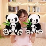 Mummy and baby panda plush toy Animal plush Panda Material: Cotton