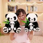 Mummy and baby panda plush toy Animal plush Panda Material: Cotton