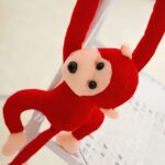 Monkey plush kawaii long tail red Plush Monkey Plush Animals a7796c561c033735a2eb6c: Red