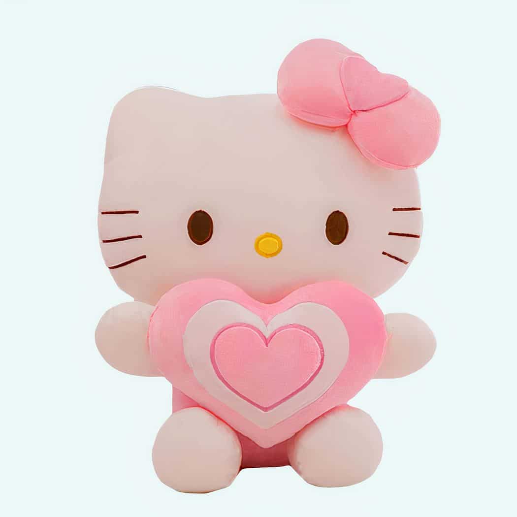 Peluche Hello Kitty Con Corazón Belug Color Rosa