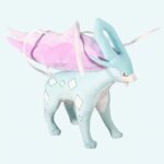 Suicune plush with pastel blue body and pastel pink wings