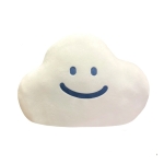 White cloud plush cushion with blue eyes and smile