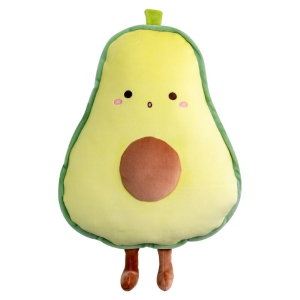 Green avocado doll with a brown core on the belly