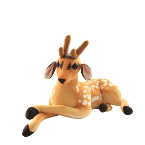 Brown deer plush with white spots on the body