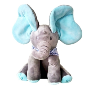 Electric cuddly elephant plush for children with ears in blue