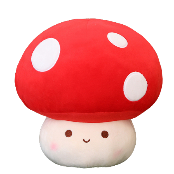 Red and white mushroom plush