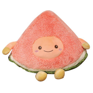 Watermelon fruit plush in pink and green