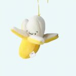 Yellow peeled banana plush