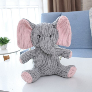 Small knitted elephant plush