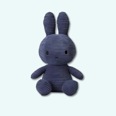 Miffy ribbed plush blue on light blue background.