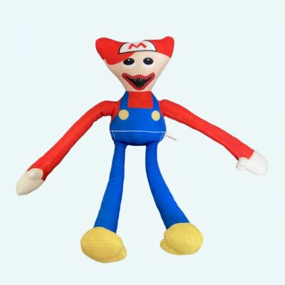 Huggy Wuggy scary plush as Super-Mario