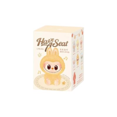 Fantastic Labubu-style plush toy in a mystery box, sitting position