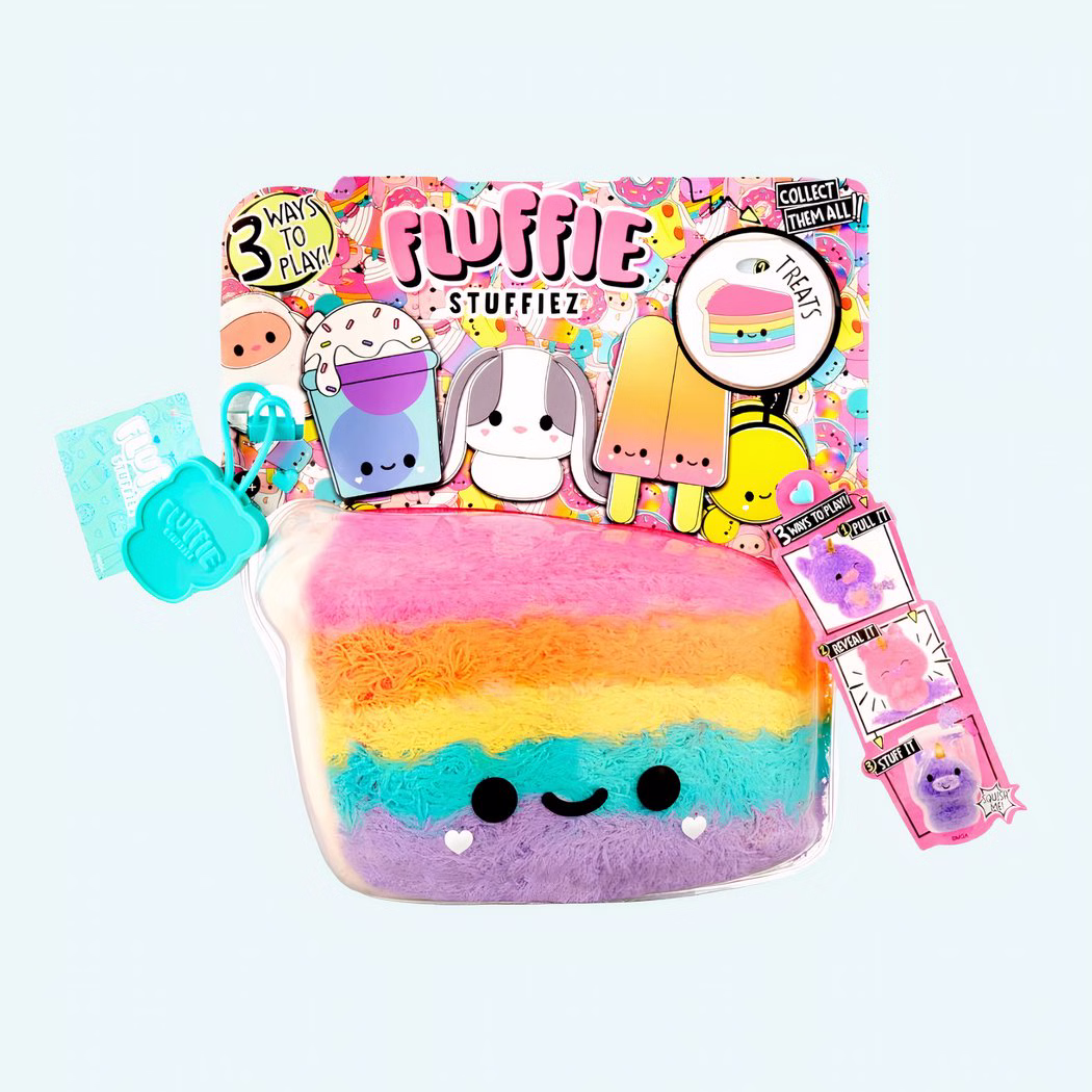 Img_06_2025_Peluche_Fluffie_Stuffiez_Gateau_Arc_En_Ciel_1.Jpeg Fluffie Stuffiez rainbow-colored cake plush toy on a white background