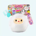 Fluffie Stuffiez little sheep plush, white, on a white background
