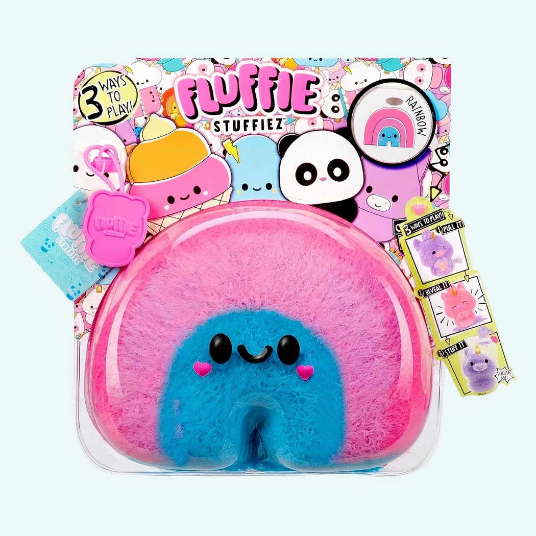 Fluffie Stuffiez Pink & Blue Rainbow Stuffed Animal IMG 06 2025 Peluche Fluffie Stuffiez arc en ciel rose et bleu 1