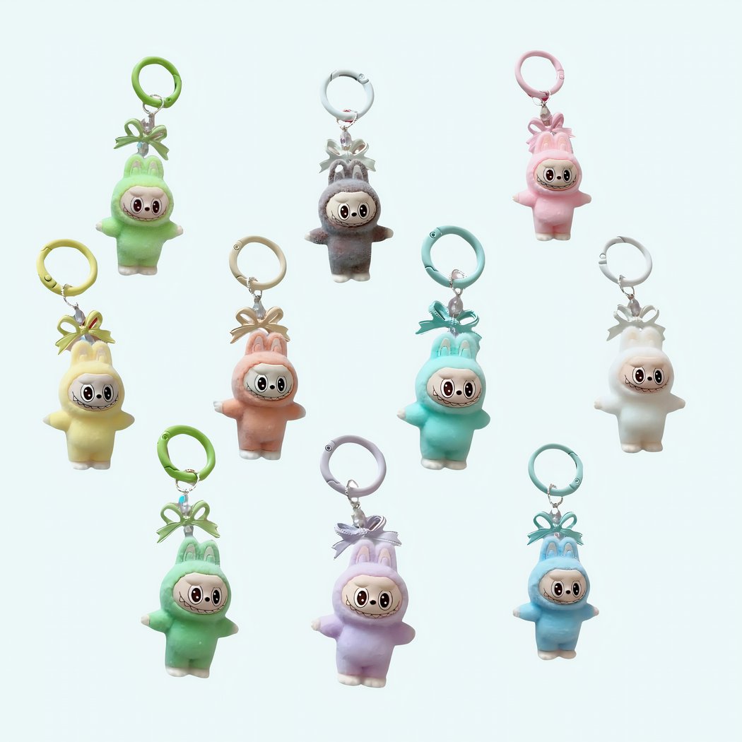 Labubu-Style Mini Keychain Plush IMG 07 2025 peluche style labubu mini porte cle 14 1