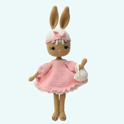 Crochet Bunny Plush - Coquette Rabbit