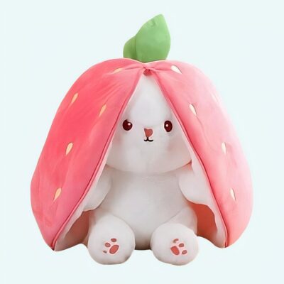 Hidden Bunny in a Strawberry Stuffed Animal