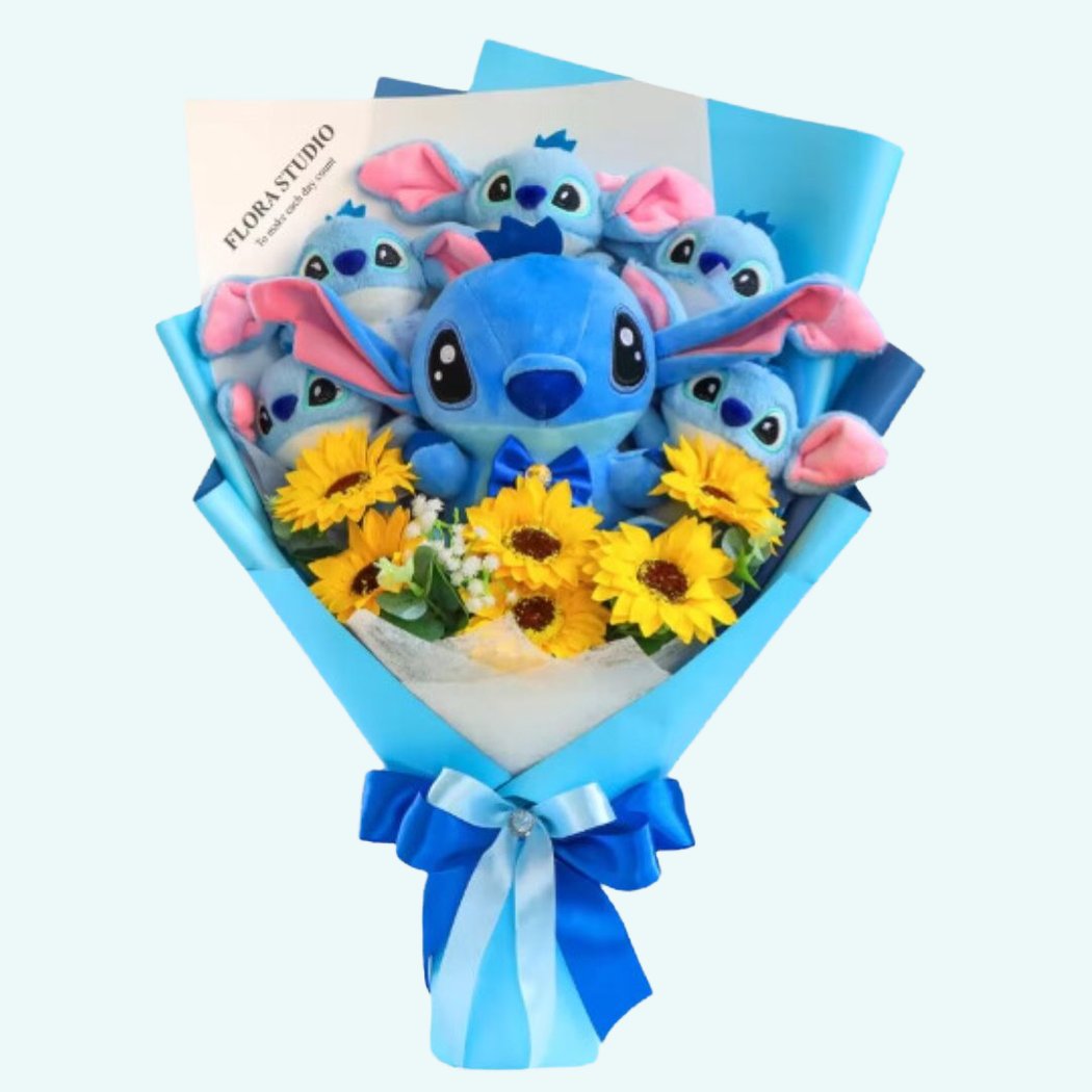 Stitch Plush Bouquet with Pretty Flowers img 11 2024 Bouquet de peluches Stitch et ses jolies fleurs 4